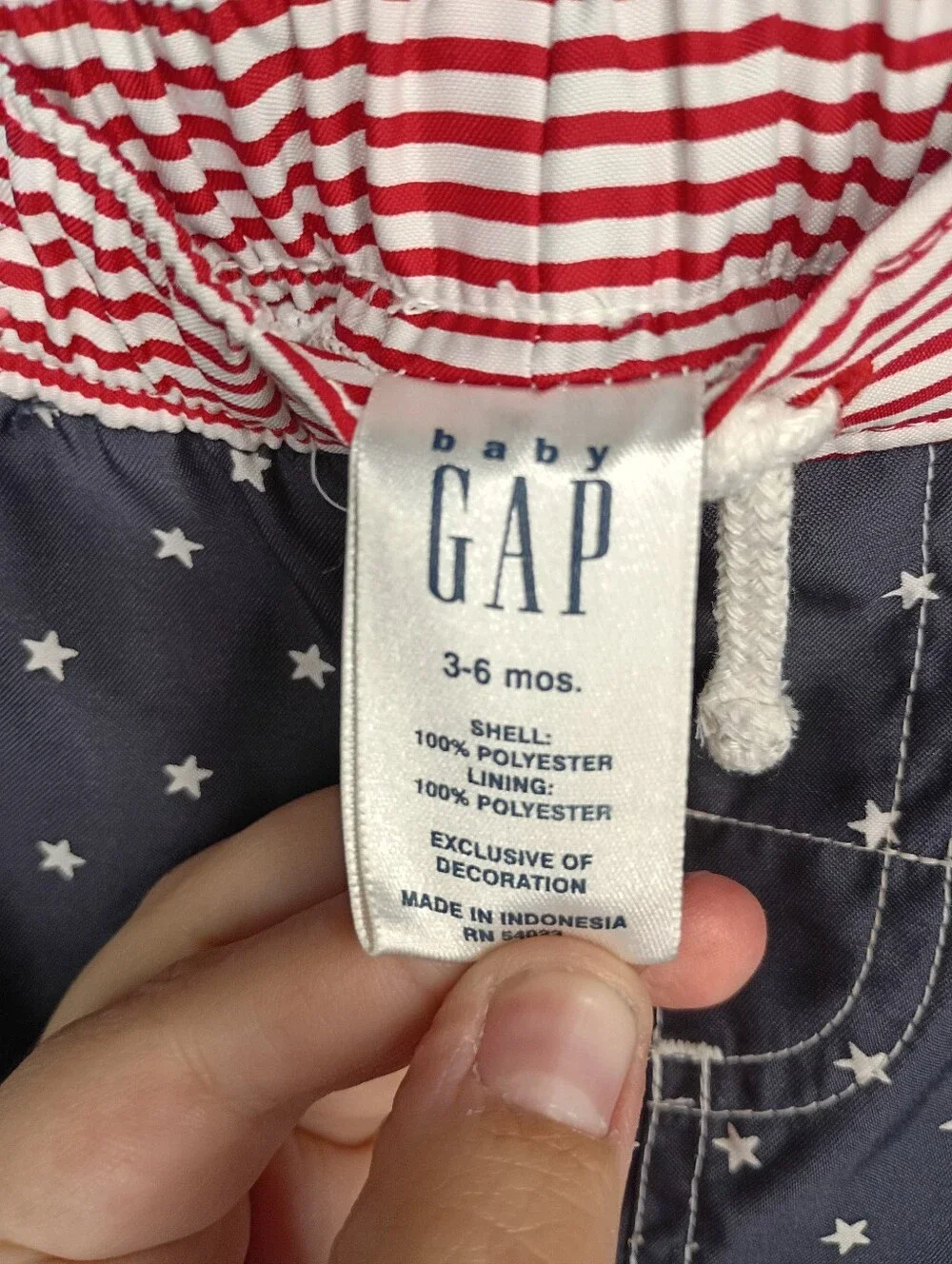 Vintage GAP Baby Boys Patriotic Swim Trunks Size 3/6M